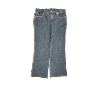 French Cuff Bootcut Women's‎ size 14P Dark Wash Blue Denim Jeans